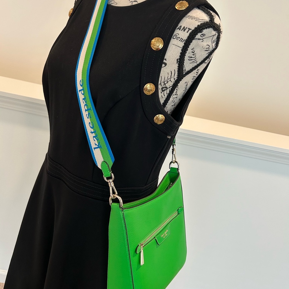 Kate Spade Green Crossbody Bag with Multicolor Strap - Picture 10 of 10